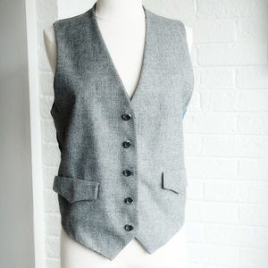 Reversible Plaid and Grey Vest